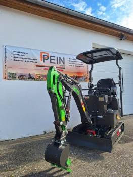 Minibagger 1,2 t inkl. Schaufel 300 mm, hydr. Daumengreifer und Schnellkuppler