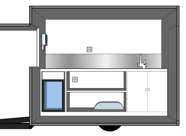 Aktion Retro Trailer PFR2216D mit Kühlschrank
